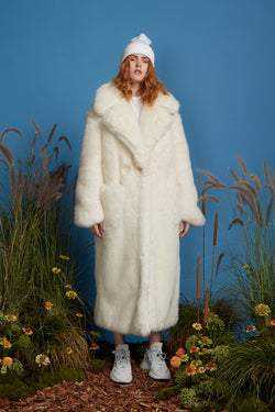 Super Luxe Faux Fur Coat - Ivory