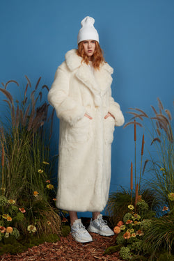 Super Luxe Faux Fur Coat - Ivory