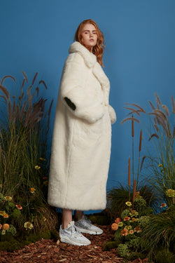Super Luxe Faux Fur Coat - Ivory