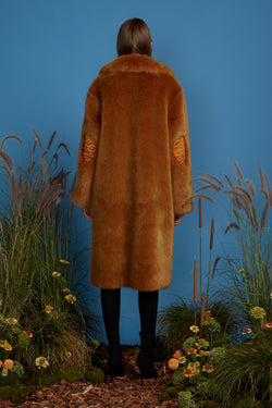Super Luxe Faux Fur Coat - Chestnut
