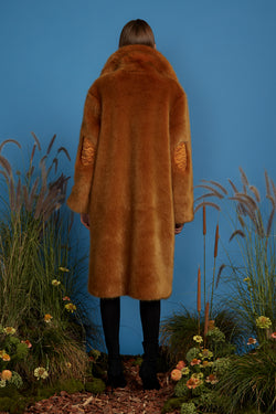 Super Luxe Faux Fur Coat - Chestnut