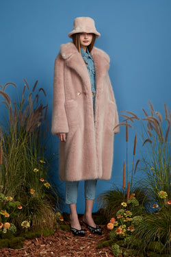 Super Luxe Faux Fur Coat - Lilac