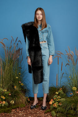 Pony Up Faux Fur Silk Scarf