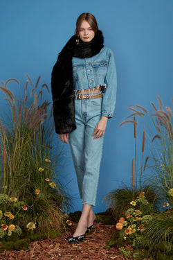 Pony Up Faux Fur Silk Scarf