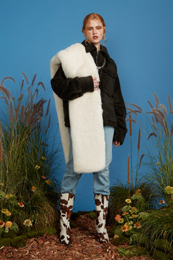 Pony Up Faux Fur Silk Scarf