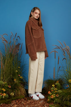 Fireside Fuzzy Jacket - Camel