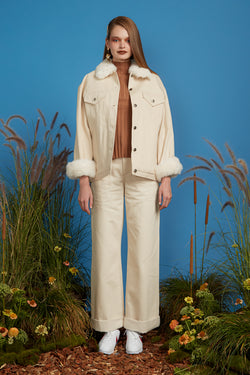 Faux Fur Denim Jacket