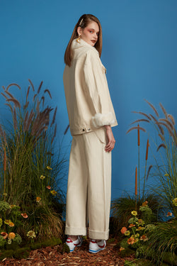 Faux Fur Denim Jacket