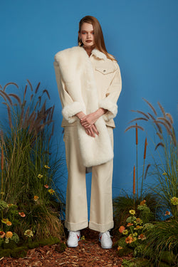 Pony Up Faux Fur Silk Scarf