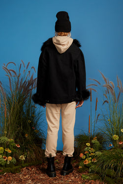 Faux Fur Denim Jacket