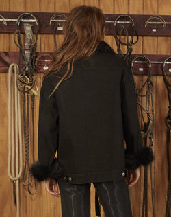 Faux Fur Denim Jacket